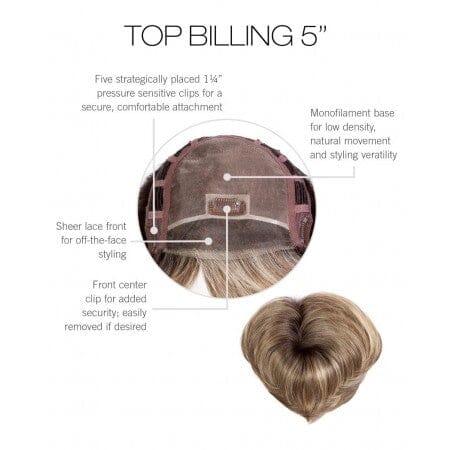 Top Billing 5" Topper by Raquel Welch | Heat Friendly Synthetic | Lace Front