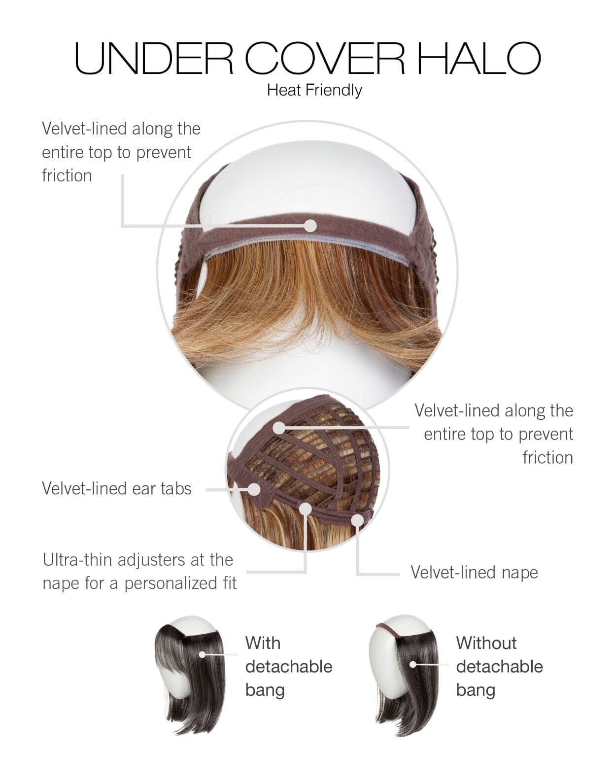 Under Cover Halo Hairpiece by Gabor | Heat Friendly Synthetic in Shaded Biscuit | Open Box | All Sales Final