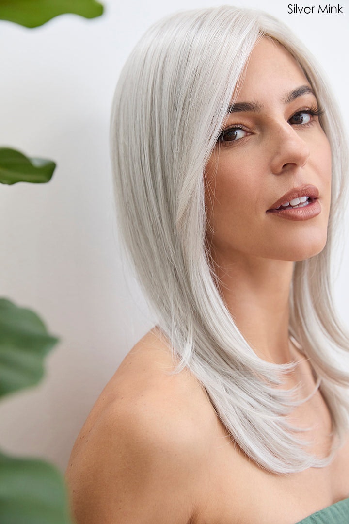 Open Box | Long Mono Topper by Amore | Synthetic Hair | Large Base | NM Marble Brown-R