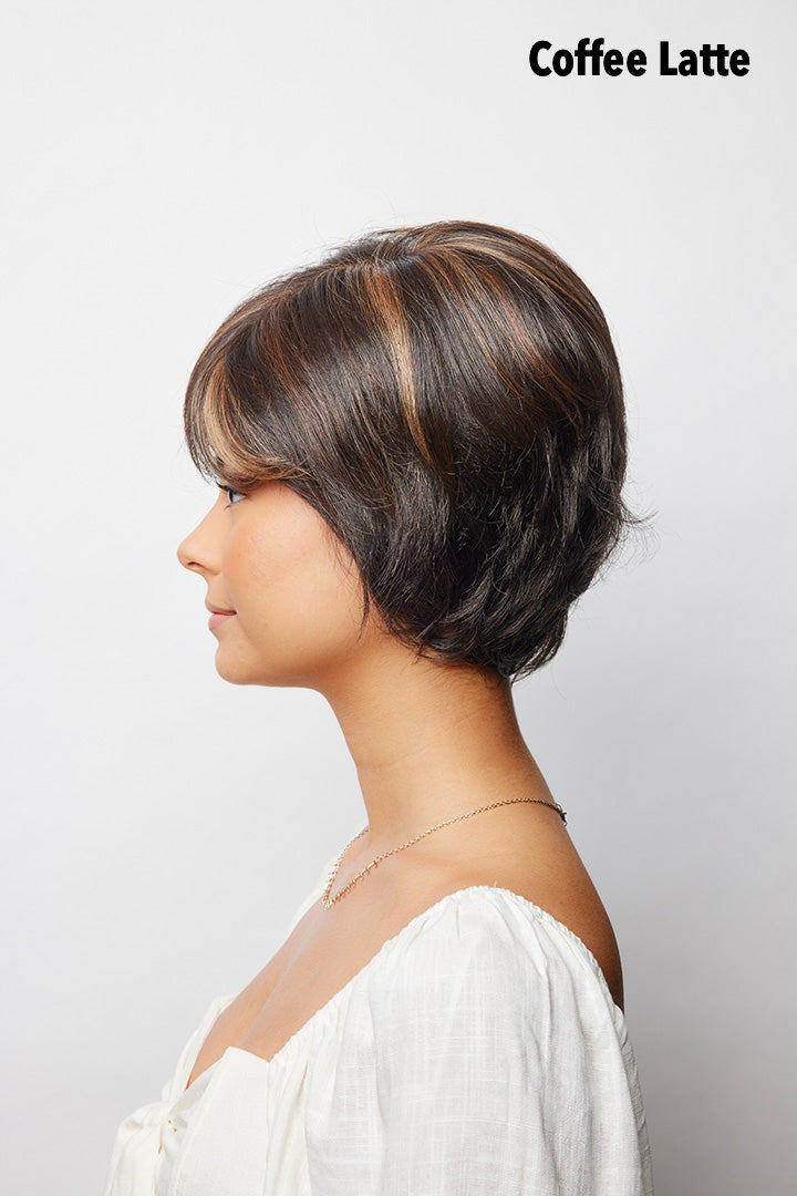 Open Box | Pixie TP Mono HT Topper by Amore | Heat Friendly Synthetic Hair | NM Cashmere Brown-SR