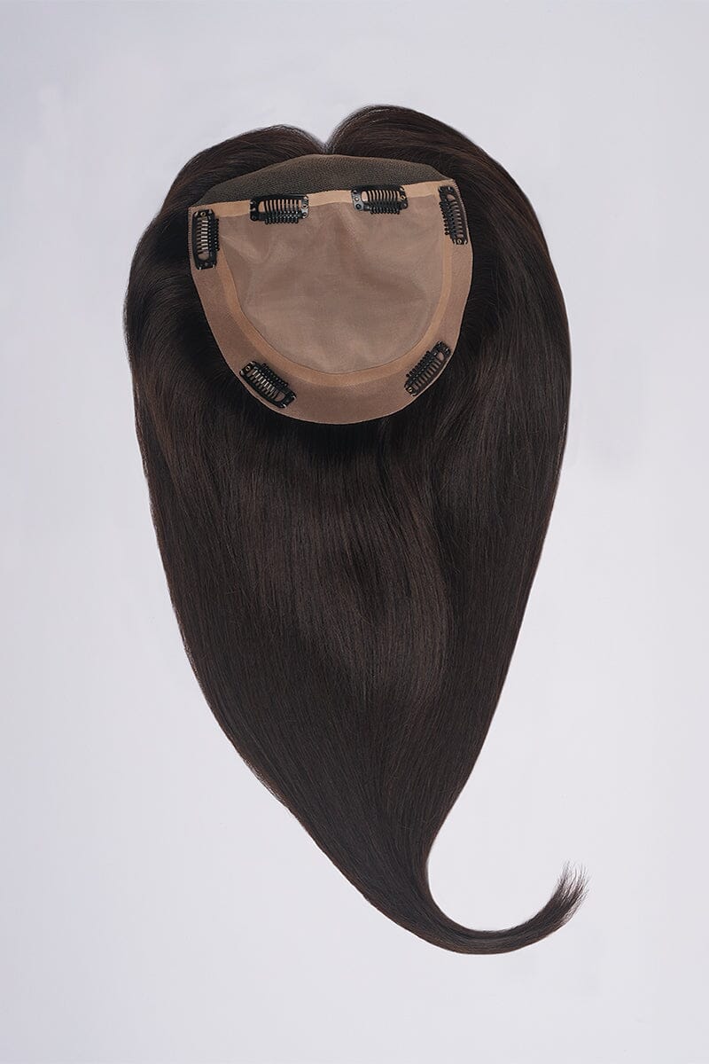 Top Form Lace HH 14" by Jon Renau | Lace Front Remy Human Hair Topper | Fiber Blend in Grey Shades