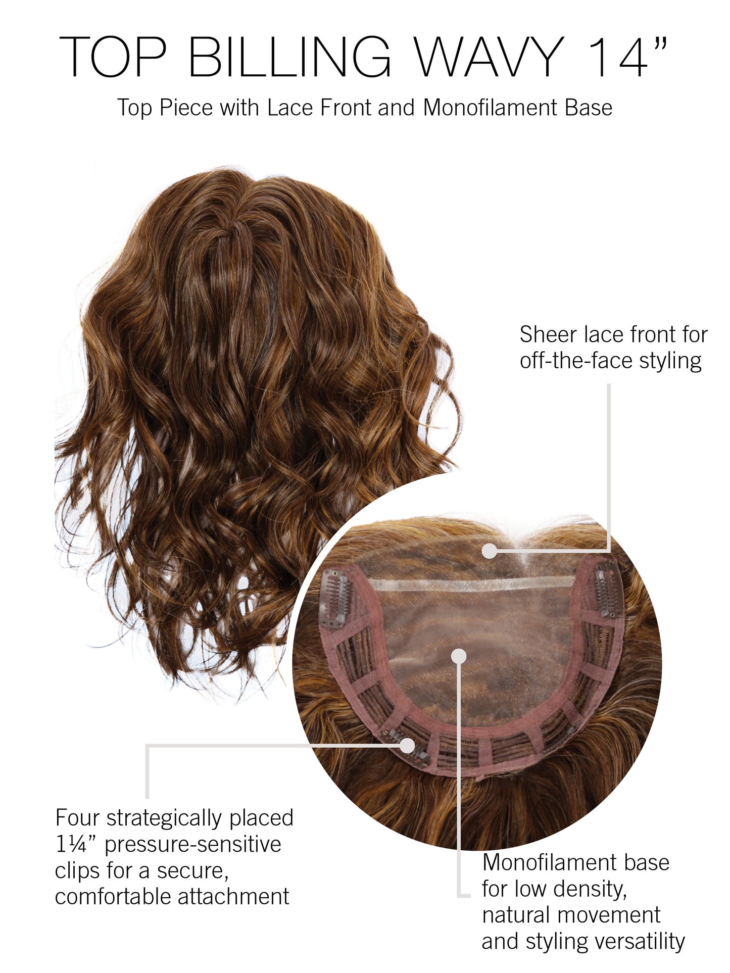 Top Billing Wavy 14" Topper by Raquel Welch | Heat Friendly Synthetic Hair