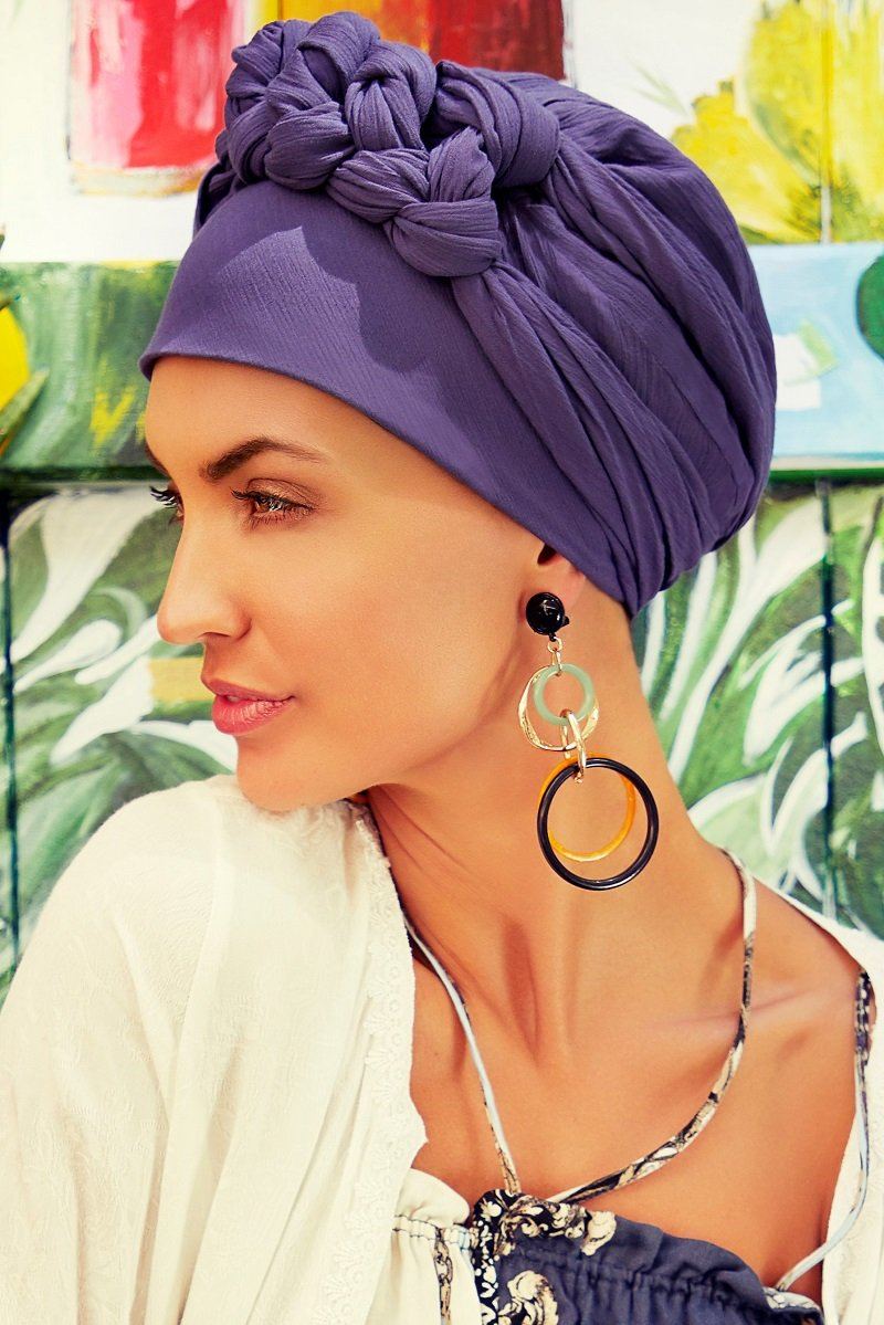 Christine Headwear - Sapphire Boho Turban Set (#2165)