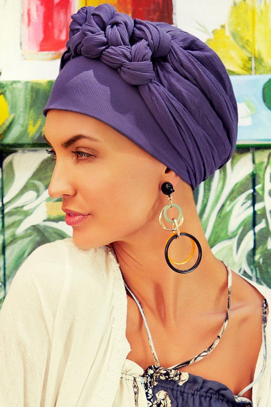 Christine Headwear - Sapphire Boho Turban Set (#2165)