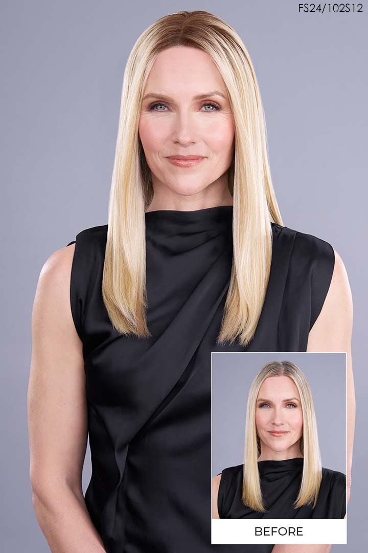 Top Trend Lace HD Straight 18" Topper by Jon Renau | Heat Friendly Synthetic Hair