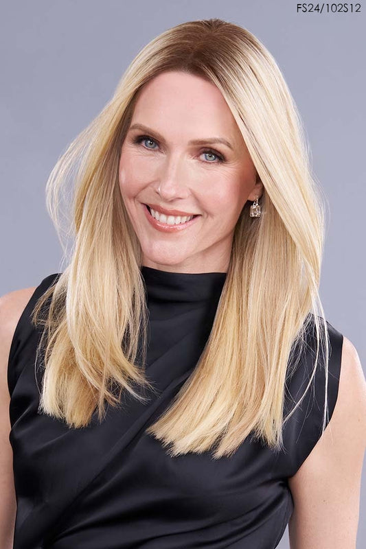 Top Trend Lace HD Straight 18" Topper by Jon Renau | Heat Friendly Synthetic Hair