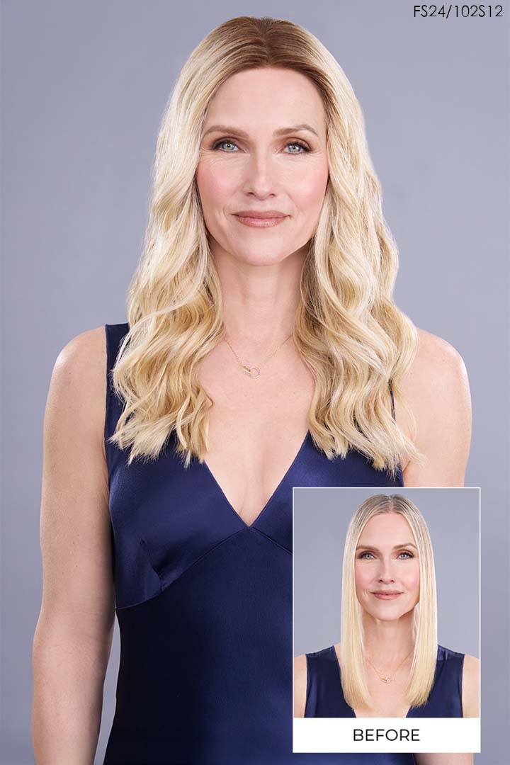 Top Trend Lace HD Wavy 18" Topper by Jon Renau | Heat Friendly Synthetic Hair